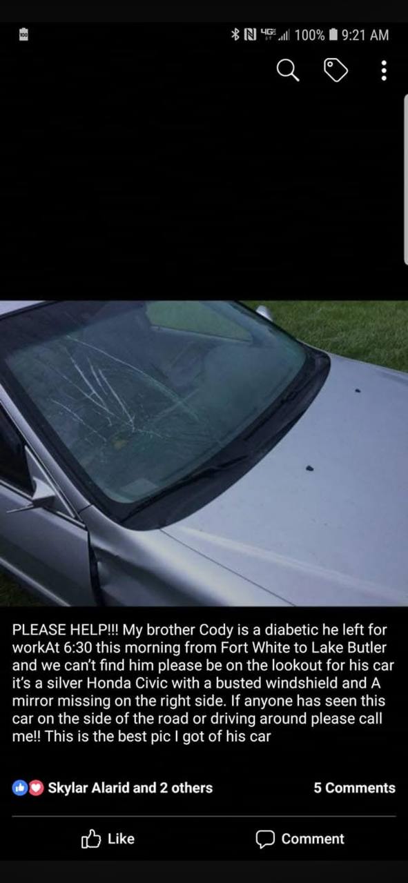 Real aftermath of a diabetic low while driving