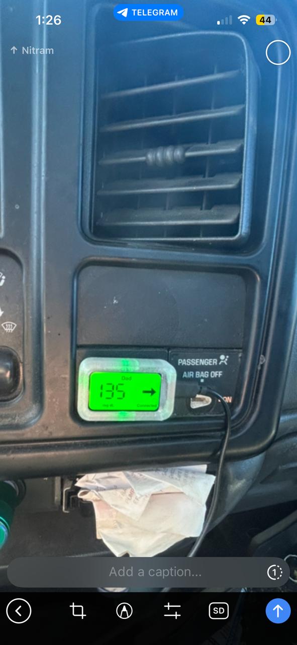 AVA Mini prototype displaying glucose in truck